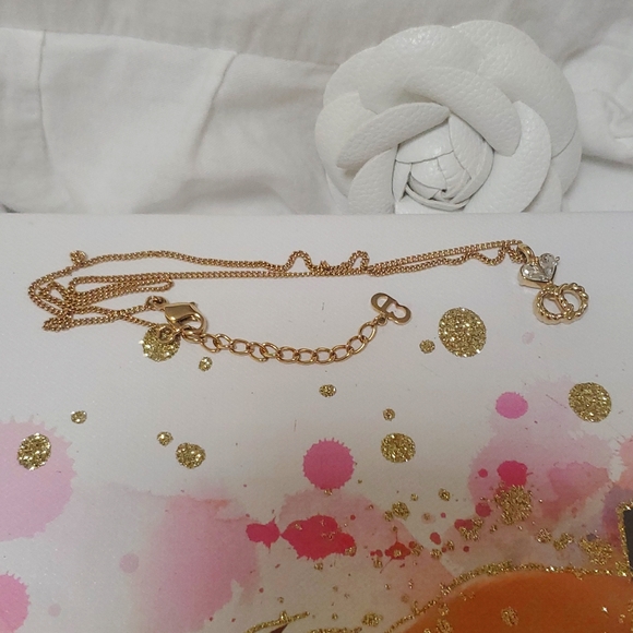Auth💜  CHRISTIAN DIOR   Gold Tone Necklace W/ Dior dust bag - Picture 9 of 11
